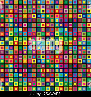 Abstraktes farbiges quadratisches, modernes nahtloses Muster. Vektorhintergrund... Abstraktes farbiges quadratisches, modernes nahtloses Muster Stock Vektor