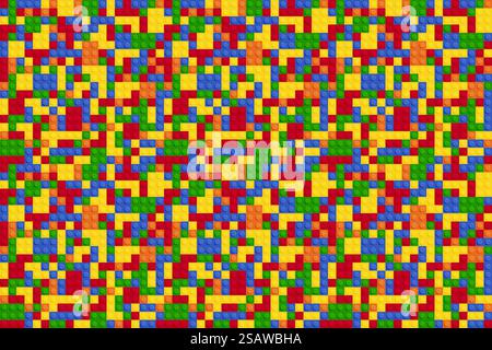 Mehrfarbiger abstrakter Kunststoffkonstruktor nahtloser Mustervektor. Mehrfarbiges abstraktes Kunststoffkonstruktor-nahtloses Muster Stock Vektor