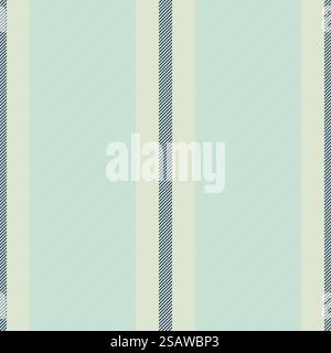 Textur nahtloses Muster der Hintergrundlinien Vektor mit einem Stoff Textilstreifen vertikal in hellen und blauen Farben. Stock Vektor