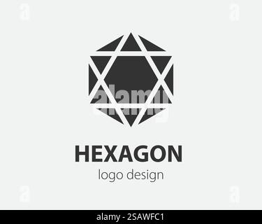 Abstrakter hexagonaler Logovektor. Kreatives geometrisches Logo, Designkonzept. Trend-Logo-Vektor-Sechseck-Tech-Design. Technologie-Logo für intelligentes System, Netzwerkanwendung, Krypto-Symbol. Stock Vektor