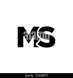 Trendige Designvorlage für Buchstaben M und S, MS-Logo. Minimaler Monogramm-Initiallogotyp für die Unternehmensidentität. Stock Vektor