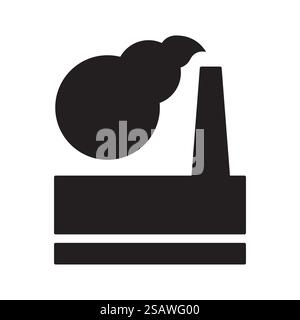 Pflanzen Sie schädliche Emissionen in die Atmosphäre, isoliert auf einer weißen schwarzen Silhouette. Vektorabbildung... Pflanzen Sie schädliche Emissionen in die Atmosphäre, isoliert auf einer weißen schwarzen Silhouette Stock Vektor