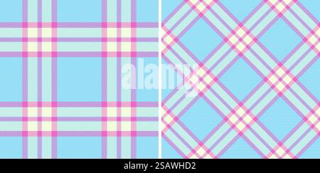 Muster-Schottenstoff des karierten nahtlosen Check mit einem Stoff-Hintergrund-Textur-Vektor in Frühlingsfarben gesetzt. Stock Vektor