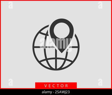 Karte Symbole. Marker Zeiger. Pin Position Vektor icon. GPS-Navigation Symbol. Stock Vektor
