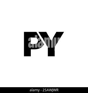 Trendige Vorlage mit P und Y, PY-Logo. Minimaler Monogramm-Initiallogotyp für die Unternehmensidentität. Stock Vektor