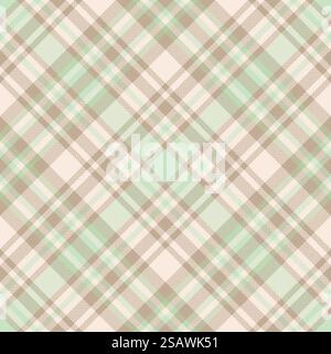Kleid im Hintergrund mit Schottenkaromuster, nahtlosem Karomuster mit Serviettenmuster. Möbel Vektor Stoff Textil Textur in hellen und Pastellfarben. Stock Vektor