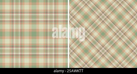 Karierte Texturüberprüfung des Muster-Vektor-Hintergrunds mit einem Stoff nahtlosen Schottenstoff. In Naturfarben. Geometrisches einzigartiges Identitätsdesign. Stock Vektor