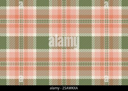 Check Muster Struktur Plaid, gesteppte Vektor Check nahtlos. Linearer Textil-Schottenstoff in hellen und roten Farben. Stock Vektor