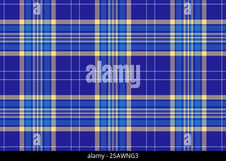 Sommer-Tartan-Vektor-Textur, indien kariertes Muster Hintergrund. Age-Check-Gewebe Textil nahtlos in Indigo und Blau. Sommer-Tartan-Vektor-Textur, indien kariertes Muster Hintergrund. Nahtloses Textilgewebe in Indigo- und Blautönen im Age-Check-Design. Stock Vektor