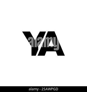 Trendige Vorlage für Y und A, YA-Logo. Minimaler Monogramm-Initiallogotyp für die Unternehmensidentität. Stock Vektor