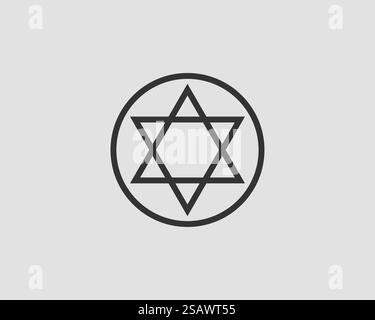 Jüdische David Stern Symbol. Vektor sechs verwies stars Symbol. Stock Vektor