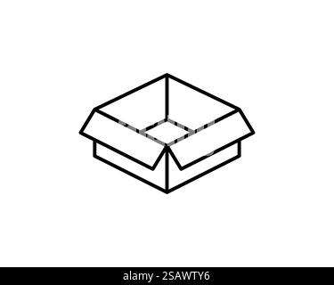 Vektorsymbol für Lieferverpackung. Symbole für Frachtkarton. Kartonverpackung geometrische Formen der Zeichenlinie. Vektorsymbol für Lieferverpackung. Symbole für Frachtkarton. Kartonverpackungsschild von geometrischen Linienformen. Stock Vektor
