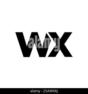 Trendige Design-Vorlage für Buchstaben W und X, WX-Logo. Minimaler Monogramm-Initiallogotyp für die Unternehmensidentität. Stock Vektor