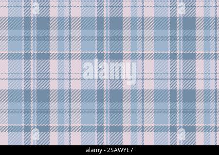 Produktions-Check-Textur-Plaid, Anzug nahtloser Textil-Hintergrund. Orientalischer Schottenmuster-Vektor in Cyan und weiß. Stock Vektor