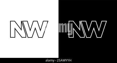 Trendige Designvorlage für Buchstaben N und W, NW-Logo. Minimaler Monogramm-Initiallogotyp für die Unternehmensidentität. Stock Vektor