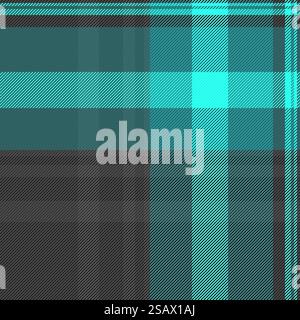 Pano-Struktur, Schottenkaro, bequemes Vektormuster. Wohnung Hintergrund Check nahtlose Textilien in grau und cyan Farbe. Pano-Struktur, Schottenkaro, bequemes Vektormuster. Nahtloses Textil im Hintergrund des Apartments in Grau- und Zyanfarben. Stock Vektor