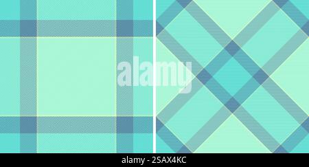 Karierter nahtloser Vektor des Check-Hintergrunds Textur mit einem Muster Textilgewebe Schottenband in Himmelsfarben gesetzt. Stock Vektor