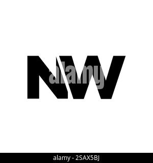 Trendige Designvorlage für Buchstaben N und W, NW-Logo. Minimaler Monogramm-Initiallogotyp für die Unternehmensidentität. Stock Vektor