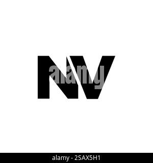Trendige Designvorlage für Buchstaben N und V, NV-Logo. Minimaler Monogramm-Initiallogotyp für die Unternehmensidentität. Stock Vektor