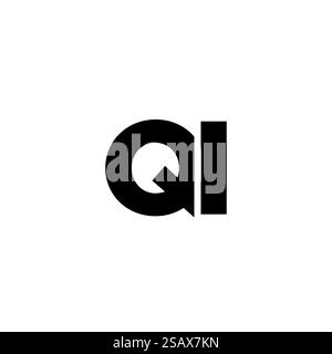 Trendige Design-Vorlage mit Q und I, QI-Logo. Minimaler Monogramm-Initiallogotyp für die Unternehmensidentität. Stock Vektor