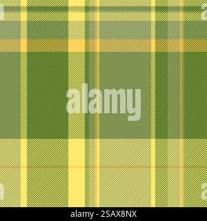 Nahtloses Kulturmaterial mit Karomuster und hochwertigem Karomuster. Gestreifte Hintergrundvektor-Tartan-Textur in Grün- und Limettenfarben. Stock Vektor