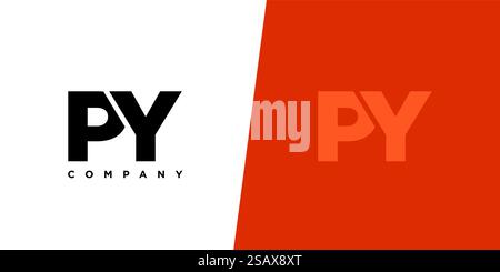Trendige Vorlage mit P und Y, PY-Logo. Minimaler Monogramm-Initiallogotyp für die Unternehmensidentität. Stock Vektor