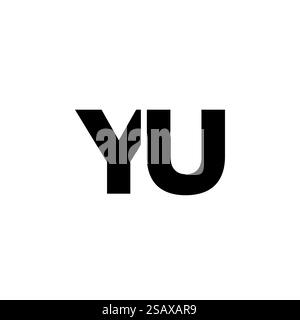 Trendige Designvorlage mit Y und U, YU Logo. Minimaler Monogramm-Initiallogotyp für die Unternehmensidentität. Stock Vektor