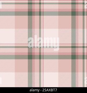 Überprüfen Sie Hintergrundtextilien des nahtlosen Vektor-Plaids mit einem Schottenmuster Stoff in hellen und weißen Farben. Stock Vektor