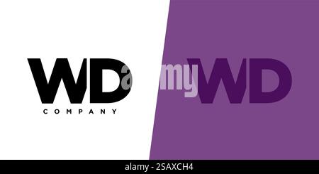 Trendige Designvorlage für Buchstaben W und D, WD-Logo. Minimaler Monogramm-Initiallogotyp für die Unternehmensidentität. Stock Vektor