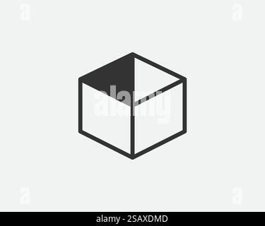 Vektorsymbol für Lieferverpackung. Symbole für Frachtkarton. Kartonverpackung geometrische Formen der Zeichenlinie. Vektorsymbol für Lieferverpackung. Symbole für Frachtkarton. Kartonverpackungsschild von geometrischen Linienformen. Stock Vektor