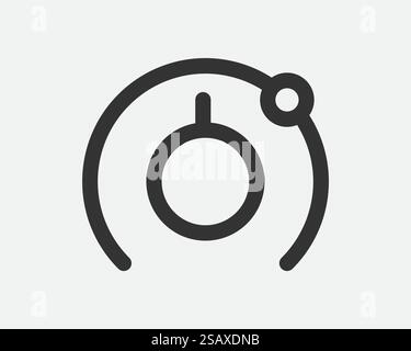 Flaches, trendiges Design mit leichtem Dimmer und Icon Line. Stromlampe Energiesparschild. Trendiges Design mit leichtem Dimmer und Icon-Linie. Energiesparschild für Stromlampen. Flache schwarz-weiße Ausführung. Stock Vektor