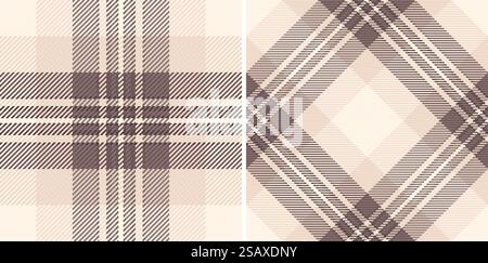 Textiler karierter Hintergrund des Stoff-Check-Vektors mit einer nahtlosen Schottenmuster-Textur. In Erdfarben für Thanksgiving Fashion Cozy Feiern. Stock Vektor