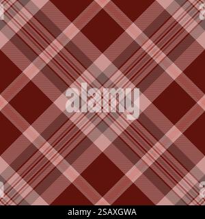 Schottenkaro mit Horizon-Karomuster und nahtlosem Hintergrundmuster. Verbesserung der Textil-Vektor-Textur-Plaid in Pastellfarben und Rottönen. Stock Vektor
