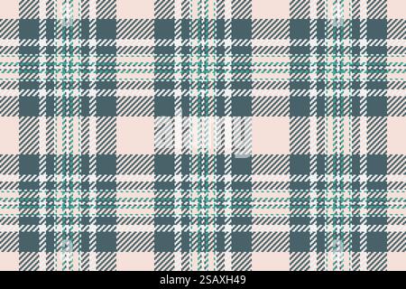 Überprüfen Sie die Vektortextur des Stofftartanmusters mit einem karierten Hintergrund Textil nahtlos in Cyan und hellen Farben. Überprüfen Sie die Vektortextur des Stofftartanmusters mit einem karierten Hintergrund Textil nahtlos. Stock Vektor
