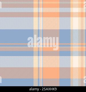 Inspiration Tartan Muster Vektor, ethnische Hintergrund Textur nahtlos. Kariertes Gewebe für den Alltag in verschiedenen Farben in Orange und Pastellfarben. Stock Vektor