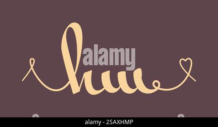 HM Initial Wedding Monogramm Kalligraphie Vektor Illustration. Handgezeichnetes h- und m-Logodesign für Valentinstag-Poster, Grußkarte, Fotoalbum, Bannerdruck oder Tätowierung. Stock Vektor