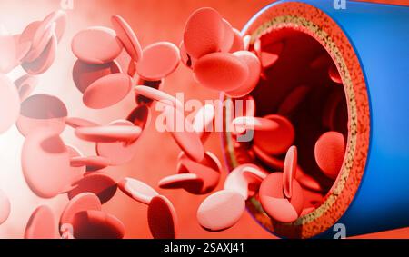 Blutgefäße 3D-Rendering-Nahaufnahme Stockfoto