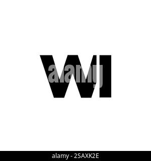 Trendige Design-Vorlage für Buchstaben W und I, WI. Minimaler Monogramm-Initiallogotyp für die Unternehmensidentität. Stock Vektor
