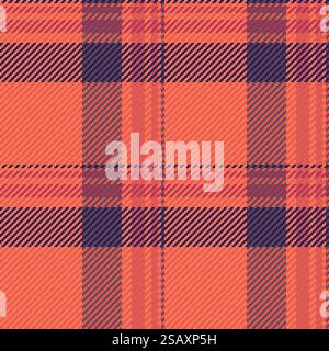 Reihe Vektor Check Hintergrund, reine karierte Muster Textur. Nahtloses JPG-Textil-Schottengewebe in Rot- und Pastellfarben. Stock Vektor