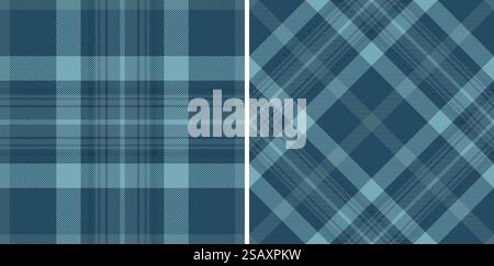 Nahtloses Gewebe-Plaid von Textur Textil Hintergrund mit einem Vektormuster Check Schottenmuster. In dunklen Farben für beste Hosen und professionellen Look. Stock Vektor