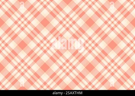 Tartan-Textur in der Wohnung, Picknick-Hintergrund-Karomuster. Liste Textil Check Vektor nahtlos in Rot und alten Spitzenfarben. Stoff-Schottenstruktur des Hintergrund-Plaid-Musters mit einem textilen Check-Vektor nahtlos. Stock Vektor