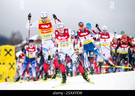 OFTEBRO Jens Luraas (Norwegen), RIIBER Jarl Magnus (Norwegen) beim 10 km Langlauf, AUT, FIS Nordische Kombination Weltcup, Seefeld Triple, Massenstart, Herren, Saison 2024/2025, 31.01.2025 Foto: Eibner-Pressefoto/Michael Memmler Stockfoto