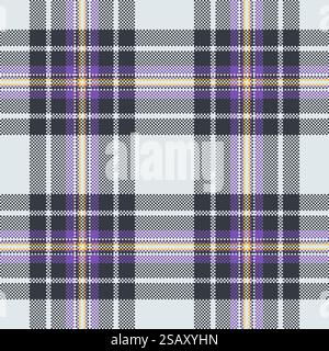 Elementarer Stoff Muster Vektor, Verkauf Check Textil Tartan. Nahtloses Karo im Hintergrund in Sterlingsilber und dunklen Farben. Stock Vektor