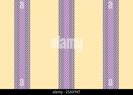Schleier nahtlose Vektorlinien, Erzeugung Textur Stoff Hintergrund. Vertikaler Textilstreifen mit rechteckigem Muster in Mokassin- und Indigo-Farbpalette. Stock Vektor