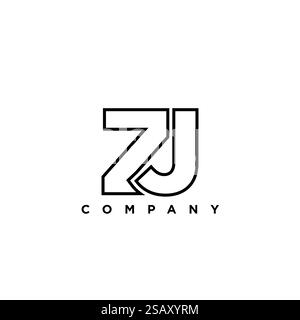 Trendige Designvorlage mit Z- und J-Schriftzug. Minimaler Monogramm-Initiallogotyp für die Unternehmensidentität. Stock Vektor