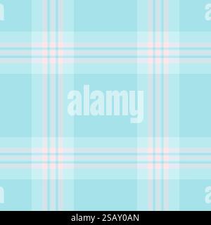 Karierter Stoff aus den 60er Jahren, Textil mit großem Hintergrundmuster. Grafische nahtlose Vektor-Tartan-Textur in hellen und weißen Farben. Stock Vektor