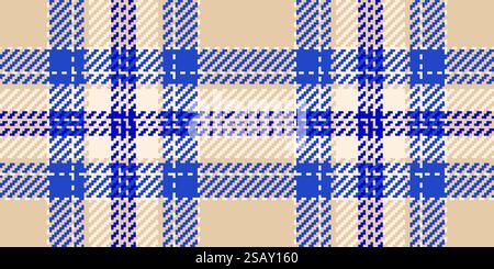 Karomuster mit Karomuster, nahtlos geformtem Textil. Wiederholung Textur Muster Vektor Hintergrund in hellen und blauen Farben Palette. Stock Vektor