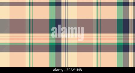 Identität Hintergrund nahtloses Karo, Tweed Textil Vektor Schottenschotte. Karomuster mit französischem Strukturmuster in Mokassin- und Orange-Farbpalette. Stock Vektor