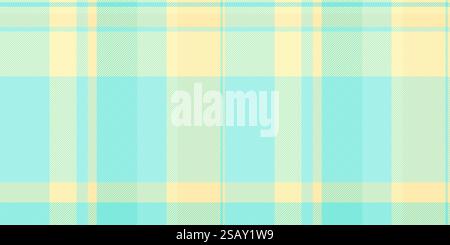 Panel nahtlose Textur Tartan, Einladung Vektor Textil Check. Hintergrund aus Stoff mit Jugendmuster und Karomuster in Petrol und hellen Farben. Stock Vektor