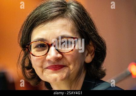 Janine Berg auf der Plenartagung des Europäischen Wirtschafts- und Sozialausschusses zum Thema künstliche Intelligenz (KI) am Arbeitsplatz in Europa Stockfoto